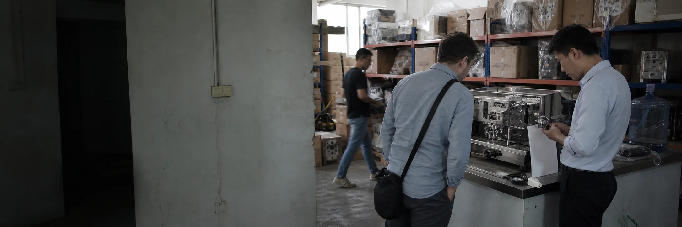 Buyer preparing a coffee machine RFQ for Guangzhou sourcing